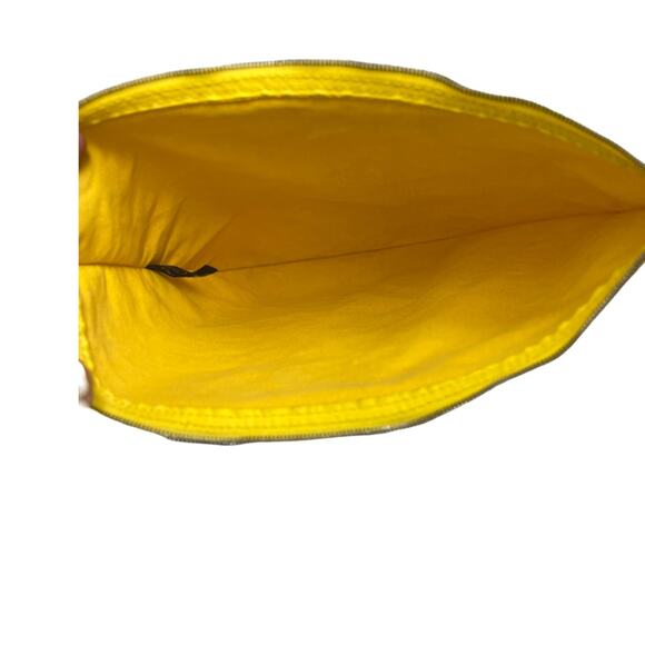 Hermès Bora Bora GM Pouch Yellow Canvas Travel Clutch Authentic Large Size - Picture 10 of 14